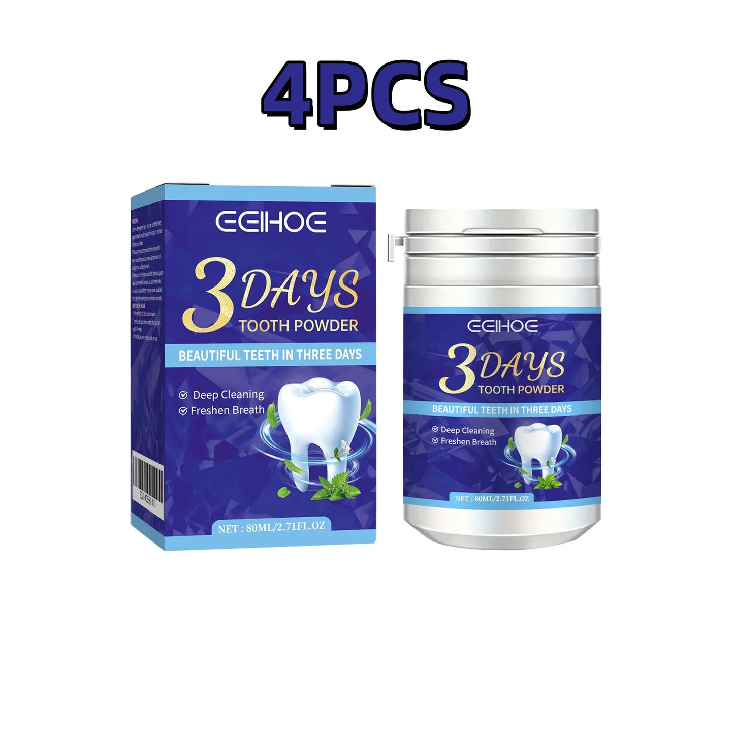 3 Days Whiten Powder Remove Dental Plaque Bright White Teeth Clean Odors Fresh Breath