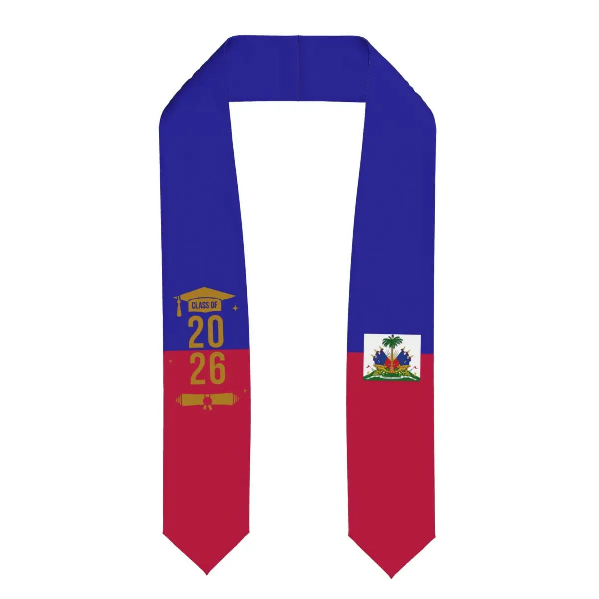 Class Of 2026 Haiti Flag Graduation Stole Sash Scarf For International Students Proud 183CM Long