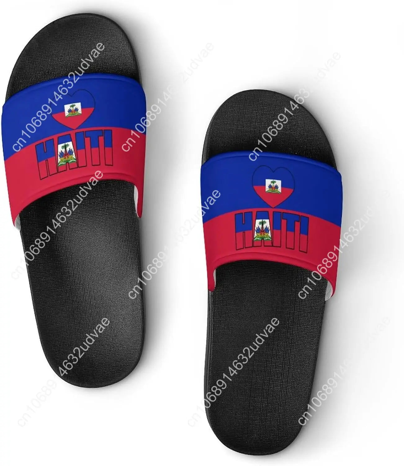 Haiti Flag Haitian Sandal Man Women Slide Soft Sole House Shoes PVC Pool Slides