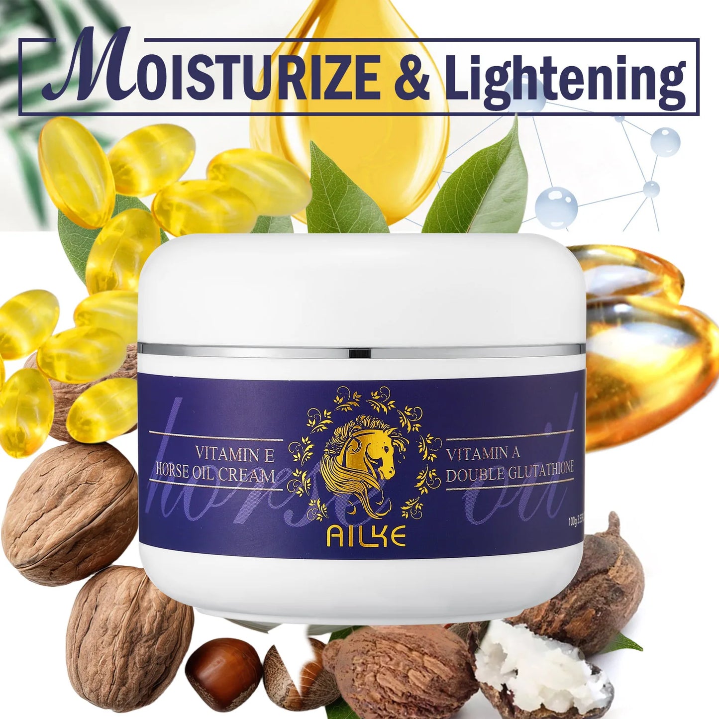 AILKE Skin Care Range Double-Glutathione, Whitening Serum, Dark Spot Face Cream, Glowing Soap, Women Lightening Beauty Cosmetics
