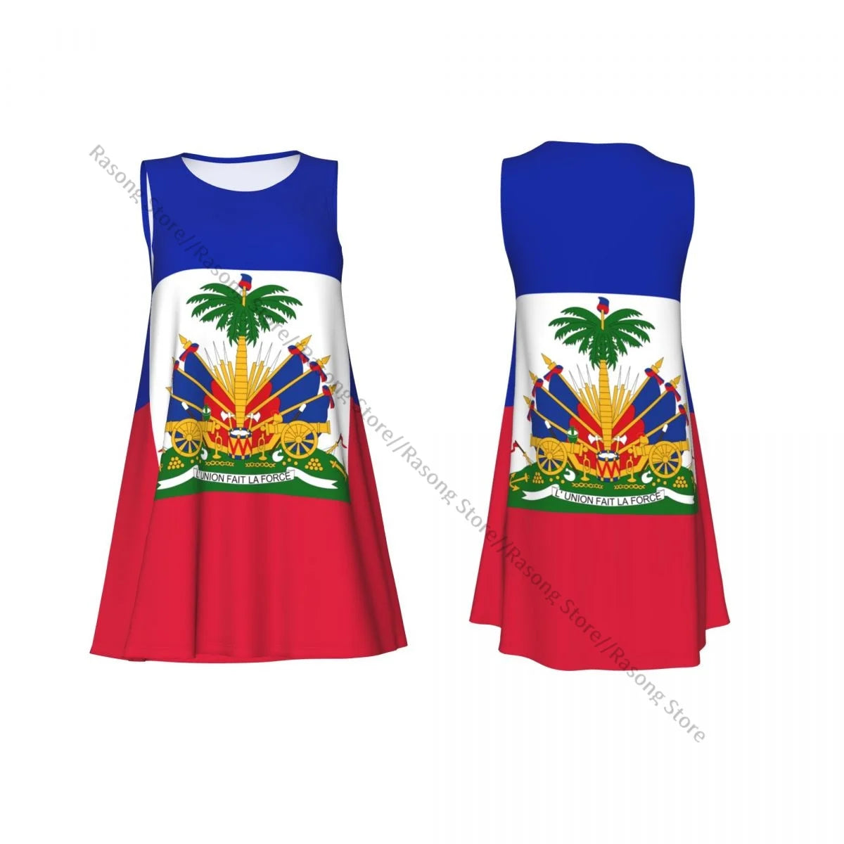 Women's Dress Flag Of Haiti Summer Casual T Shirt Beach Cover up Tank Dress