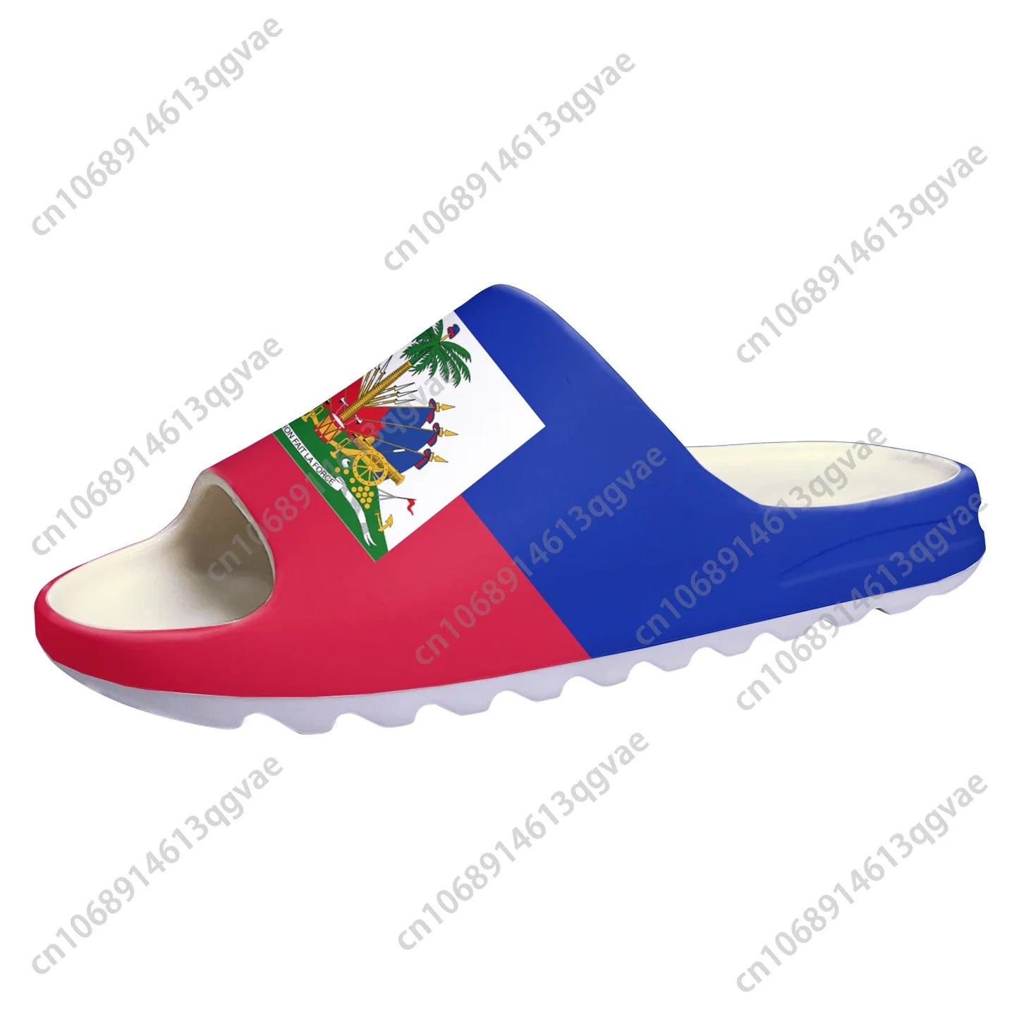 Haitian Flag Soft Sole Sllipers Home Clogs Step on Water Shoes Mens Womens Teenager Beach Haiti Customize on Shit Sandals