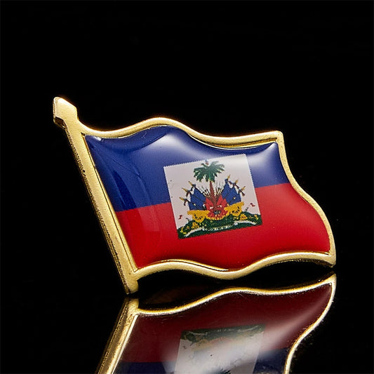 North America Haiti Flag Lapel Pin Metal Enamel Brooches and Pins Backpack Badge Collar Jewelry