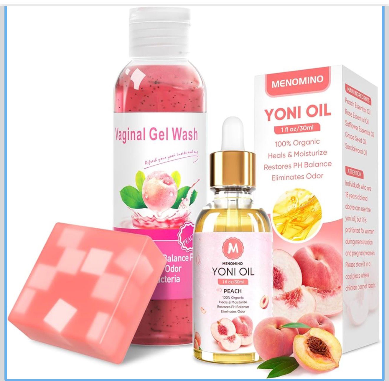 3-in-1 Feminine Care Set – pH Balance Yoni Wash, Yoni Soap Bar & Yoni Oil (Rose Scent) | Odor Control & Daily Intimate Care