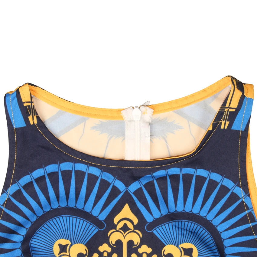 Women Maxi Long Dress Haiti Flag Print Summer Sleeveless Sundress Sexy Girl Party High Waist Ankle Length Woman Dresses Vestidos