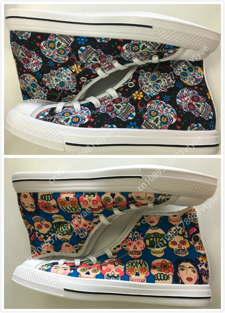 Doginthehole Canvas Spring Custom Vulcanize Shoes Haiti Flags Design Lightweight Low Top Flats for Youth Girls Comfort Zapatos