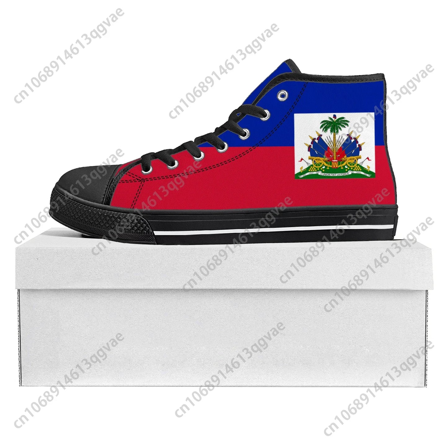 Haitian Flag High Top High Quality Sneakers Mens Womens Teenager Canvas Sneaker Haiti Casual Couple Shoes Custom Shoe