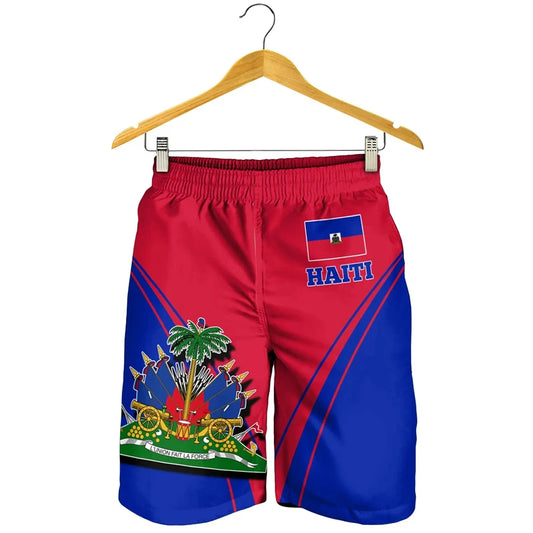 New Haiti Flag 3D Printed Shorts Men Women Fashion Leisure Oversize Graphs Short Pants Summer Mens Swim Short Sport Beach Shorts
