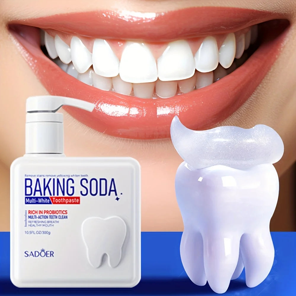 Deep Cleansing Baking Soda Probiotic Pump Toothpaste, Deep Cleaning Teeth, Whitening And Brightening Toothpaste 300g