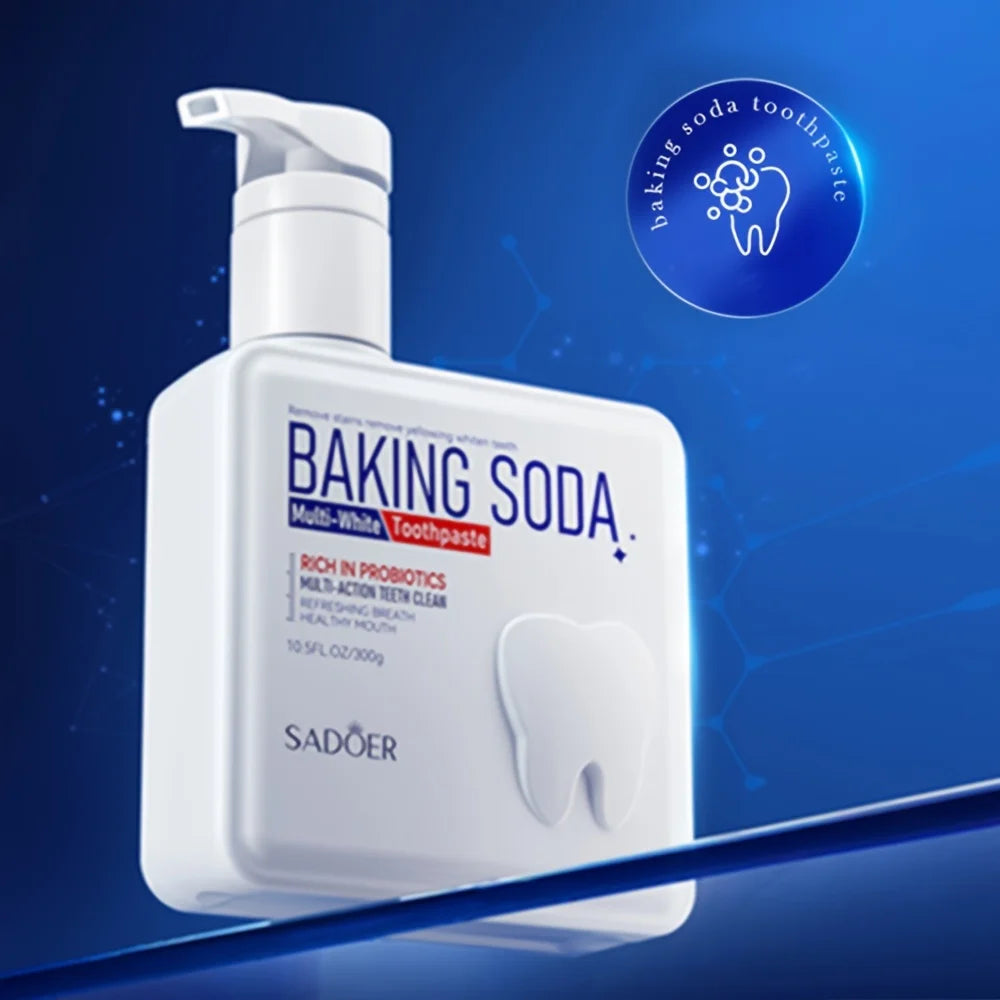 Deep Cleansing Baking Soda Probiotic Pump Toothpaste, Deep Cleaning Teeth, Whitening And Brightening Toothpaste 300g