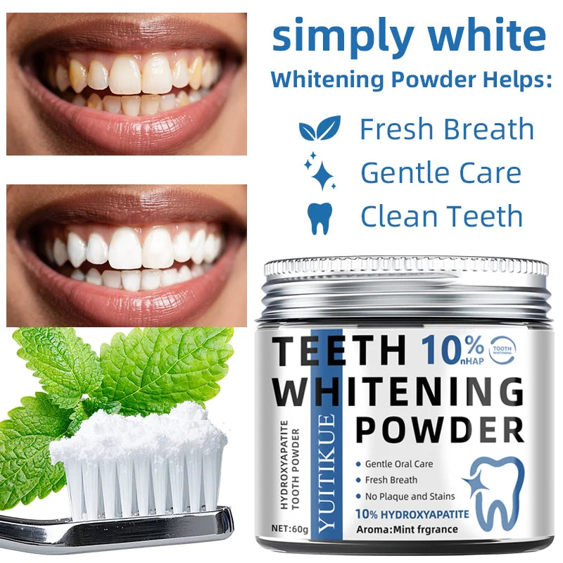 5 Days White teeth cleaning powder, deep cleaning and polishing, whitens teeth in 5 days, portable, suitable for daily use and travel