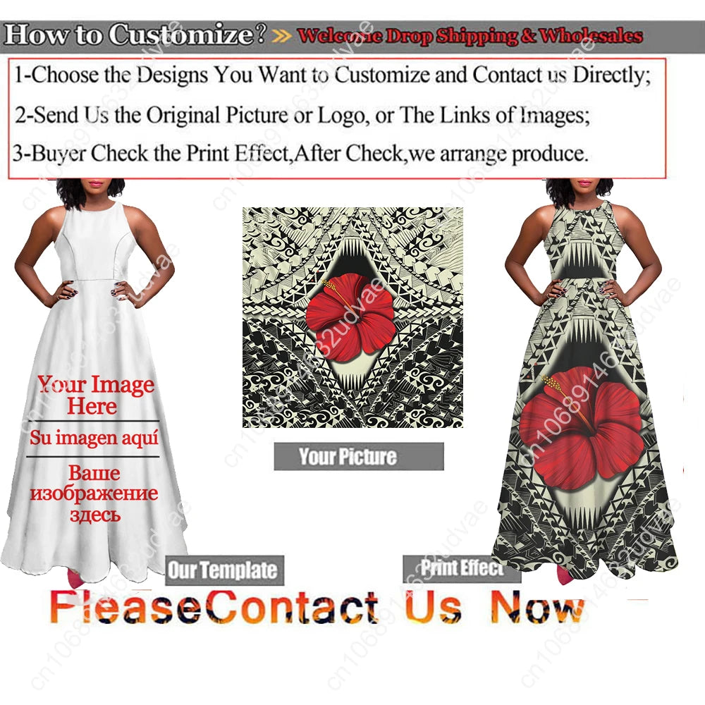 Vestido largo con estampado de la bandera de Haiti para mujer, maxivestido de verano sin mangas, Sexy, largo hasta el tobillo, c