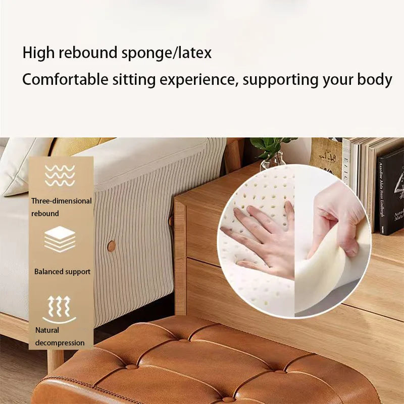 Nordic Light Luxury Leather With Handle Shoe Changing Stool Protable Foot Step Stool Furniture  For Living Room Bedroom Decorate