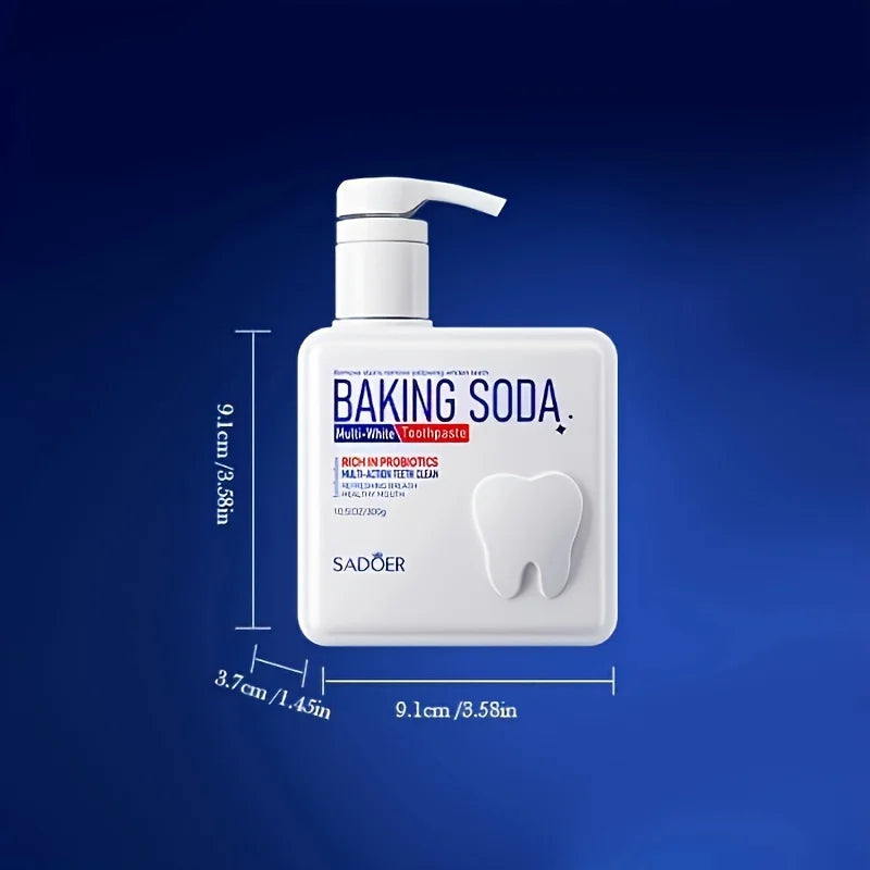 Deep Cleansing Baking Soda Probiotic Pump Toothpaste, Deep Cleaning Teeth, Whitening And Brightening Toothpaste 300g