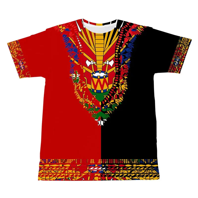 New Design 2025 Haitian Flag T-shirt Men 3D Printed Haiti National Day Tees Tops Fashion Street T Shirt Crew Neck Short Sleeves