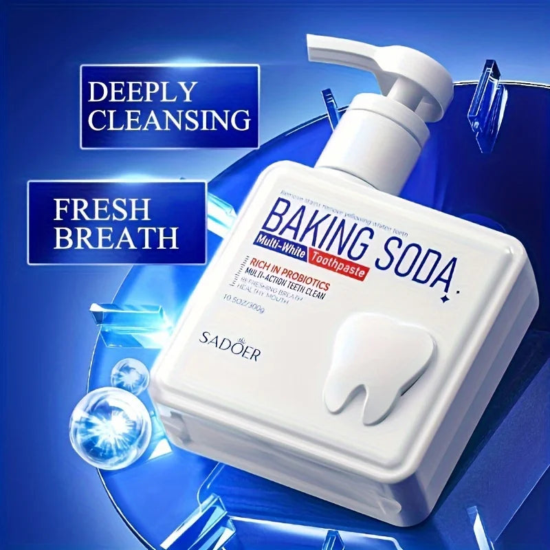 Deep Cleansing Baking Soda Probiotic Pump Toothpaste, Deep Cleaning Teeth, Whitening And Brightening Toothpaste 300g