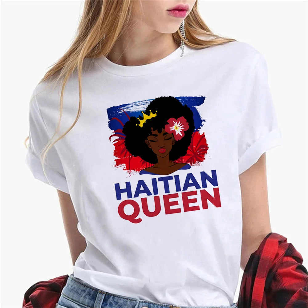 Haiti tshirt women Y2K Tee girl funny y2k streetwear clothes