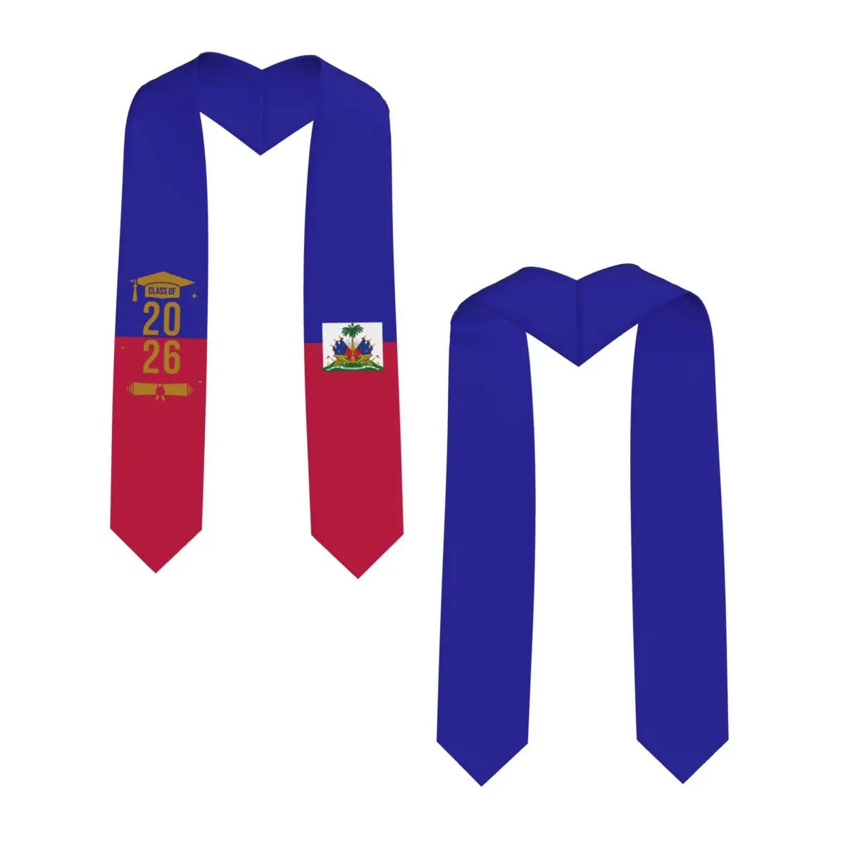 Class Of 2026 Haiti Flag Graduation Stole Sash Scarf For International Students Proud 183CM Long