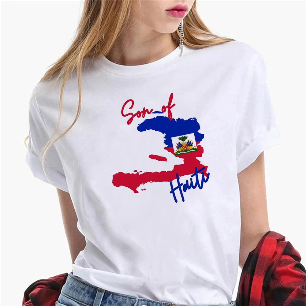Haiti tshirt women Y2K Tee girl funny y2k streetwear clothes