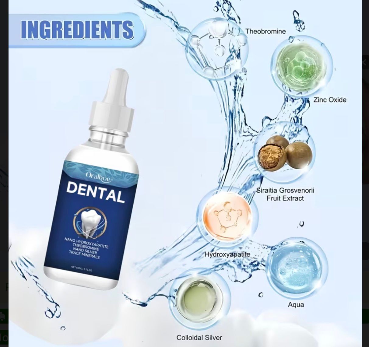 TrueRelief Tooth Armor Liquid Drops – Hydroxyapatite Enamel Repair for Sensitive Teeth & Fresh Breath (2.03oz)