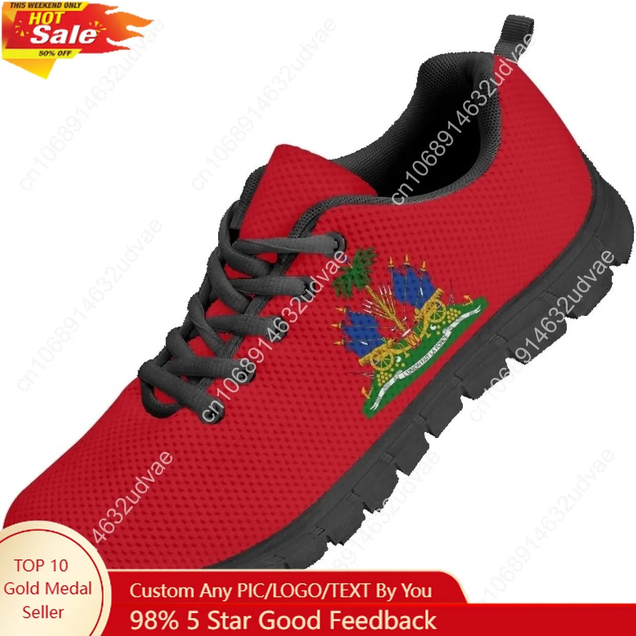 Haiti Flag Haitian Sneakers Man Women Boy Girl Teenager Kids Sports Shoes Lace Up Sneaker Breathable Footwear