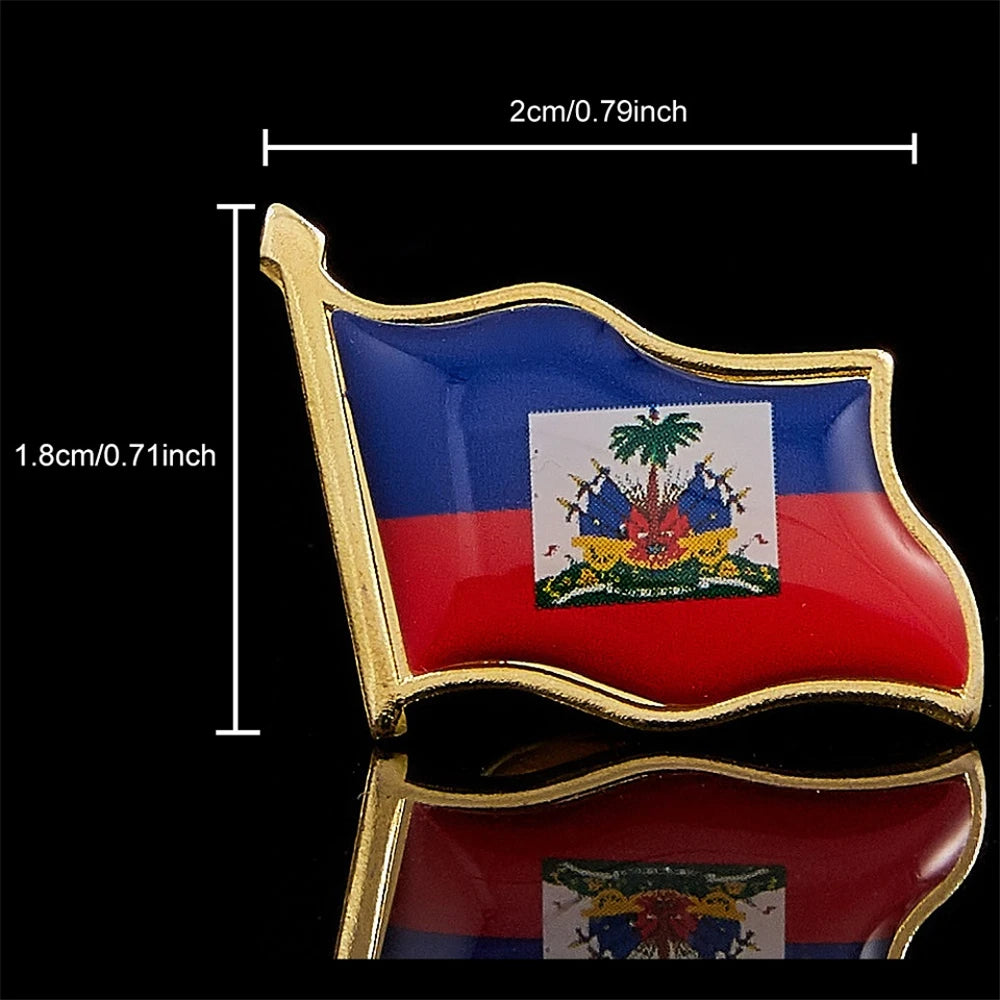 North America Haiti Flag Lapel Pin Metal Enamel Brooches and Pins Backpack Badge Collar Jewelry