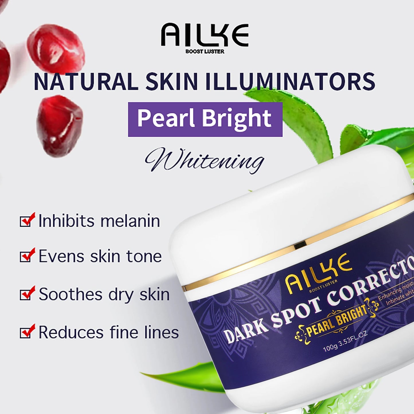 AILKE Skin Care Range Double-Glutathione, Whitening Serum, Dark Spot Face Cream, Glowing Soap, Women Lightening Beauty Cosmetics