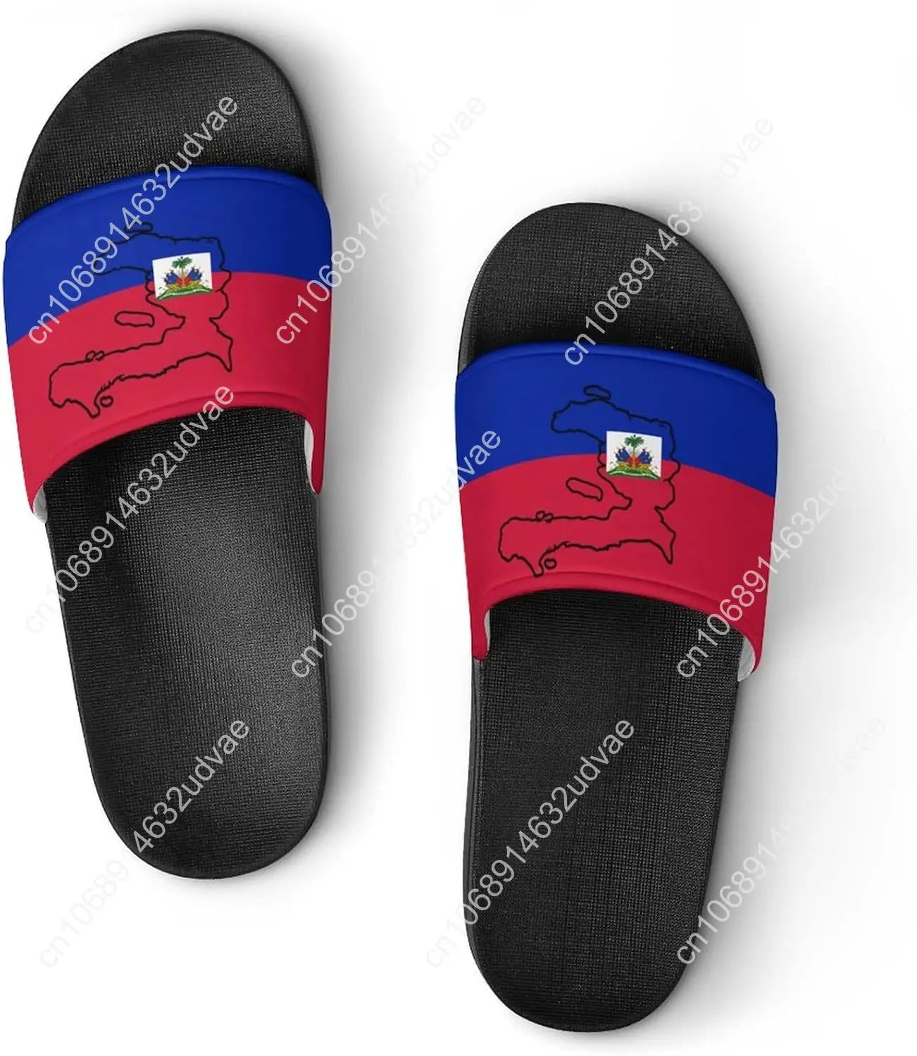 Haiti Flag Haitian Sandal Man Women Slide Soft Sole House Shoes PVC Pool Slides