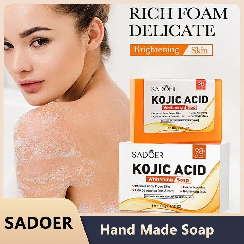 SADOER Hand Made Soap Body Cleaning Lightening Dark Underarm Leg Body Cleansers Brightening Face Soap Tender Skin Care Beauty