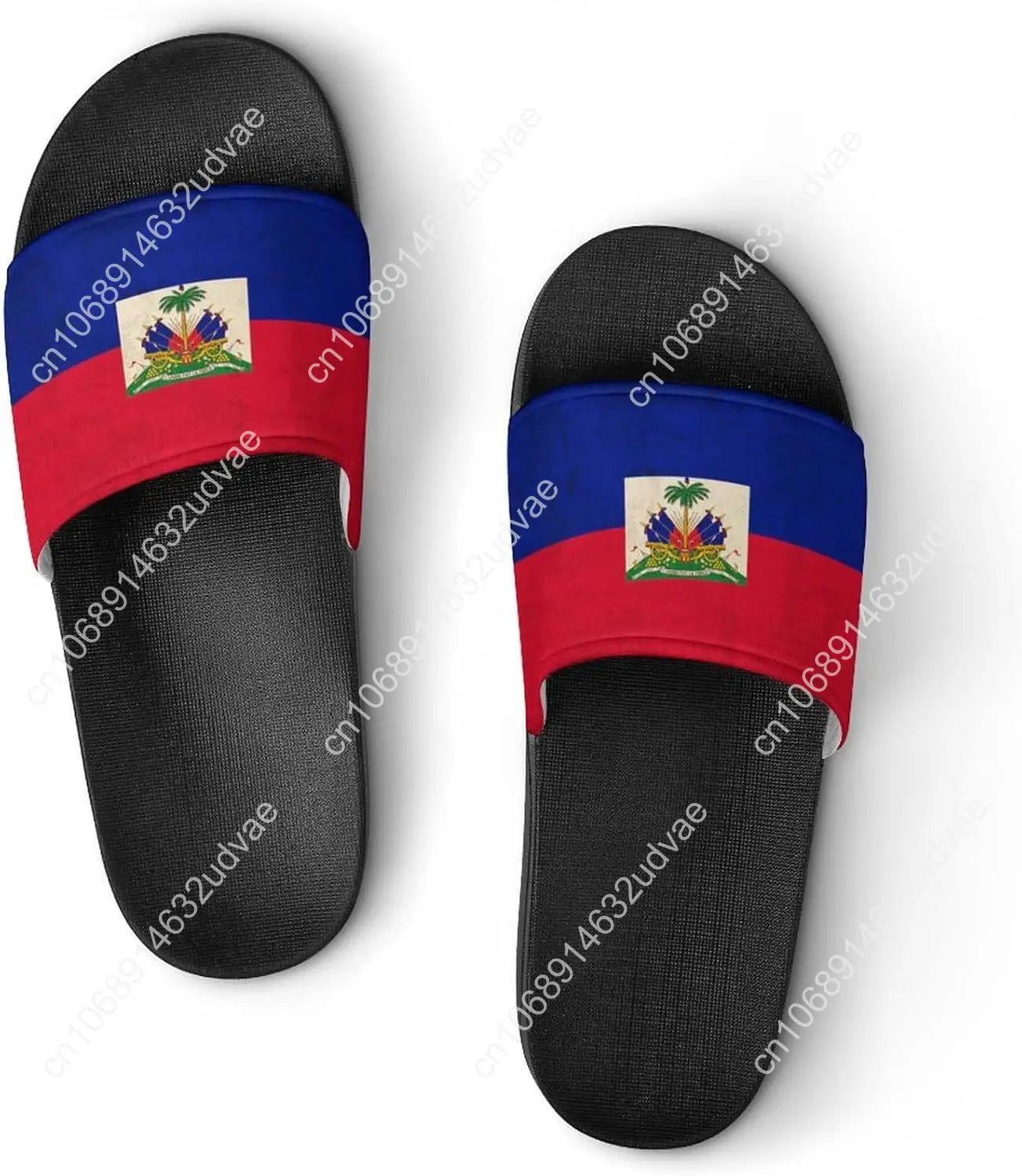 Haiti Flag Haitian Sandal Man Women Slide Soft Sole House Shoes PVC Pool Slides