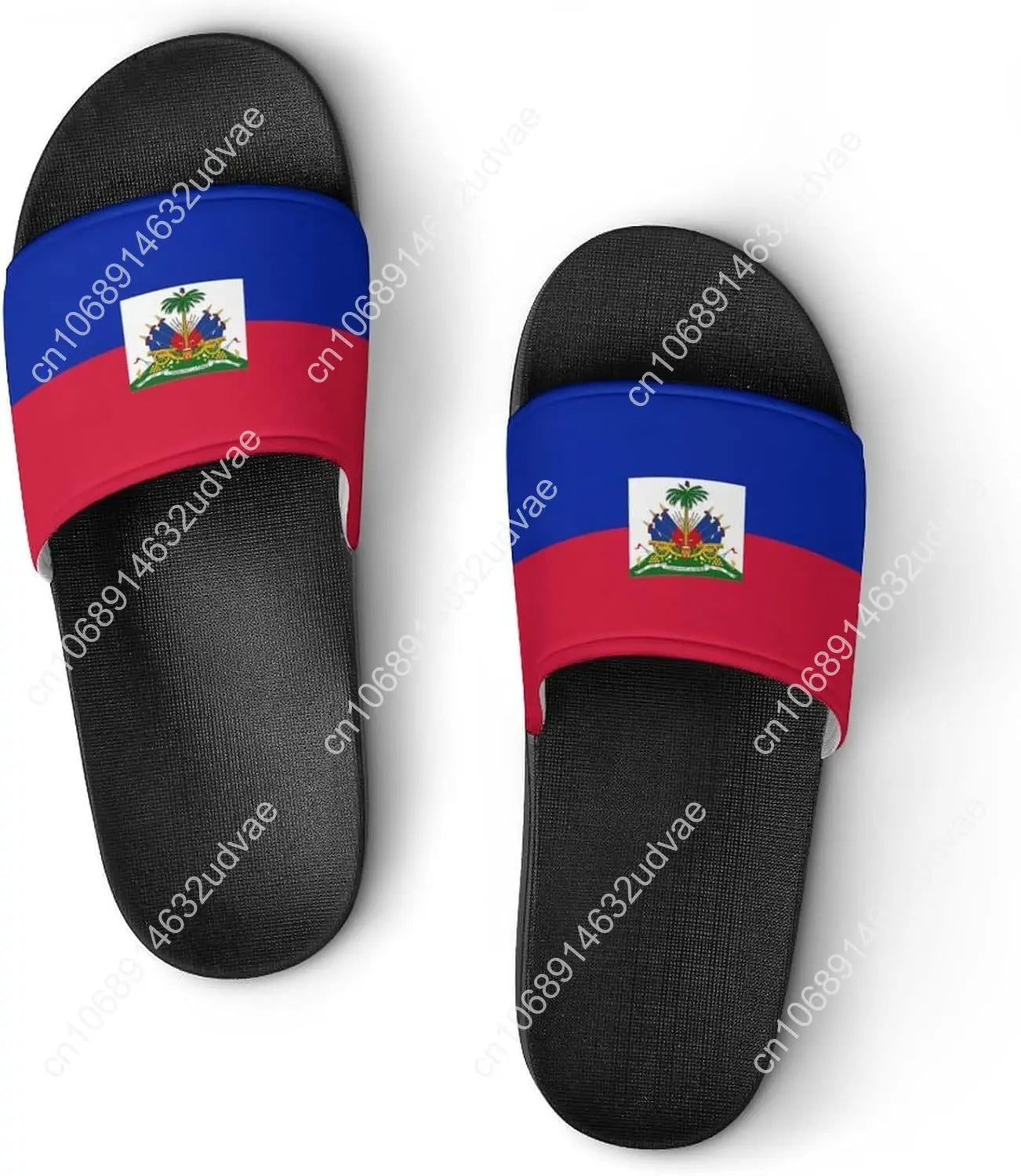 Haiti Flag Haitian Sandal Man Women Slide Soft Sole House Shoes PVC Pool Slides